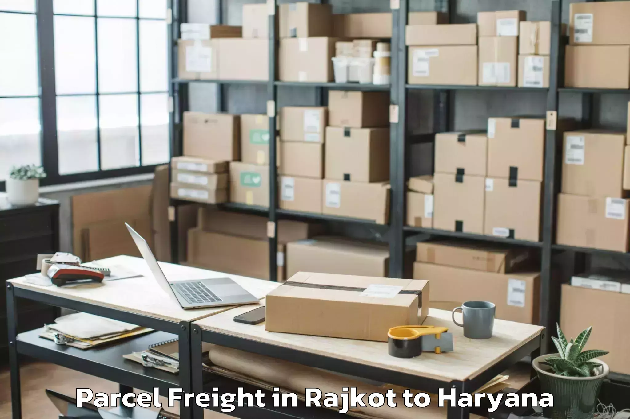 Trusted Rajkot to Kr Mangalam University Gurgaon Parcel Freight